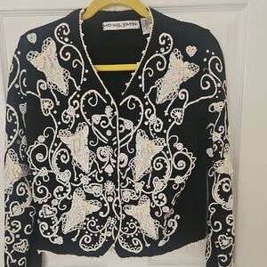 Michael Simon Black and White Baroque Blazer